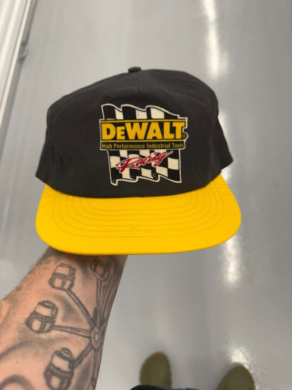Vintage 80s Dewalt Racing Hat NASCAR Snapback Bobby Dotter #08 Baseball Cap 1990